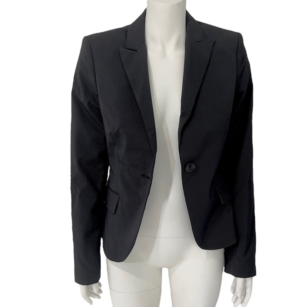 Express Design Studio Blazer One-Button Black Pin… - image 3